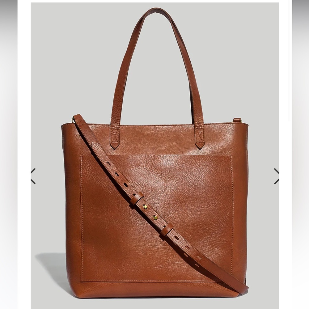 *NWT* Madewell Zip-Top Medium Transport Tote in English Saddle